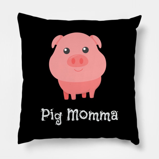 Cute Pig Momma Girl Pet Piglet Owner Mommy Mama Pillow by theperfectpresents