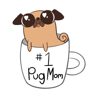 #1 Pug Mom T-Shirt