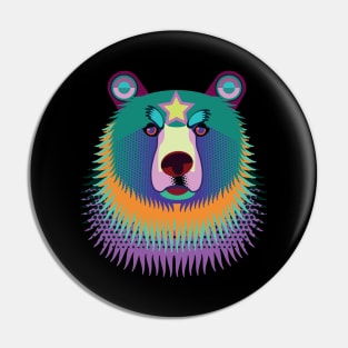 techno grizzly bear Pin