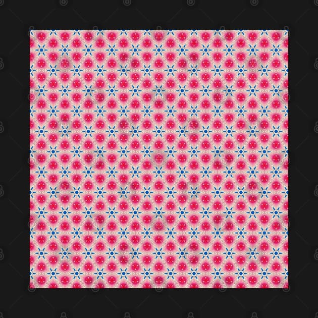 Pink and Blue Abstract Geometric Pattern by sarahwainwright