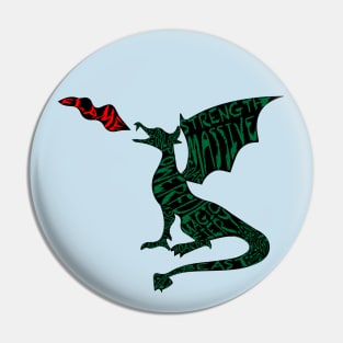 Dragon Typography - black background Pin