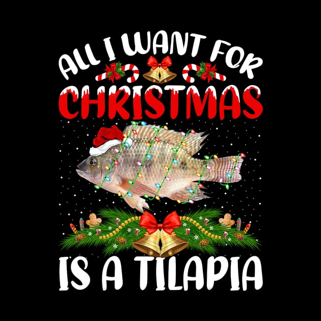 Funny Santa Hat All I Want For Christmas Is A Tilapia Fish by kasperek