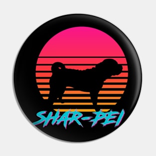 Chinese Shar-Pei 1980s Sunset Pin