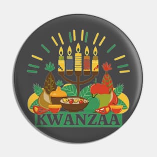 Kwanzaa Unity Feast,Kwanzaa, unity, feast, kinara, candles, principles, holiday, celebration, cultural, vibrant Pin