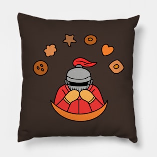 Cute knight with biscuits Pillow