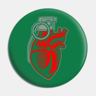 Grenade Heart Pin