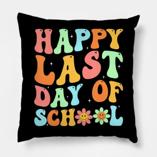 Happy Last Day Of School Hello Summer Teacher Student Groovy Pillow