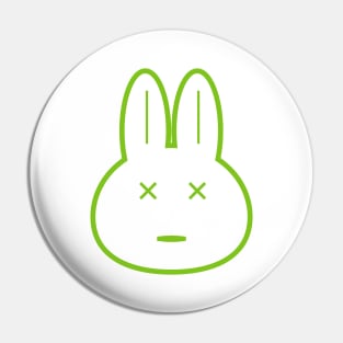 Rabbit In Strange Mood Green Color Pin