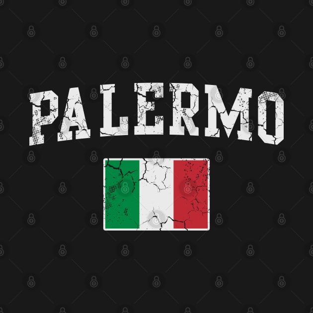 Palermo Italy Flag Italia Italian Vintage Fade by E