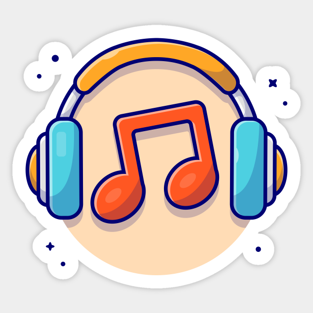 Music Notes Icon with Headphones Music Cartoon Vector Icon Illustration - Note - Sticker | TeePublic Music Notes Icon with Headphones Music Cartoon Vector Icon Illustration - Note - Sticker | TeePublic