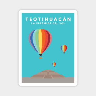 Teotihuacan, La Piramide del Sol, Mexico Travel Poster Magnet