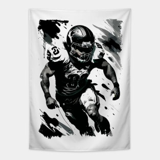 ✪ NFL ✪ Football Player Portrait ☛ Abstract Vector Splatter Art Illustration Tapestry