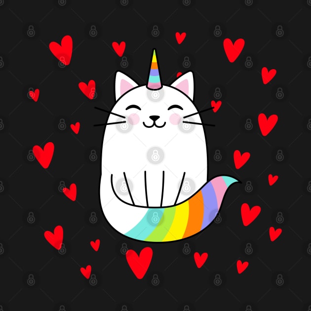 colorful unicorn happy cat love by ZenCloak