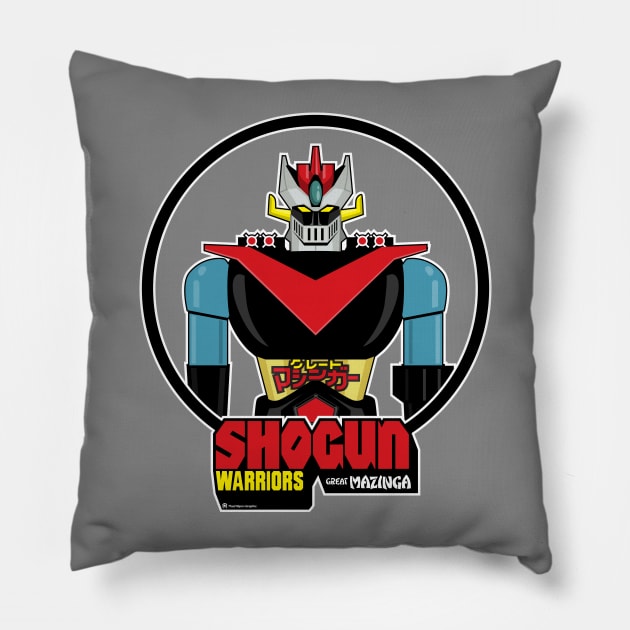 GREAT MAZINGA Pillow by OutdoorMayhem