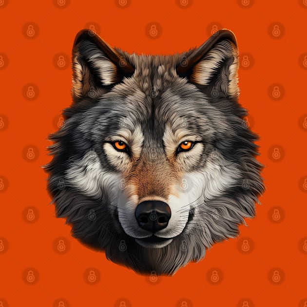 Timber Wolf Face by AI Art Originals