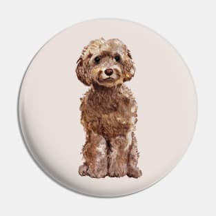 Watercolor Cockapoo Dog Pin