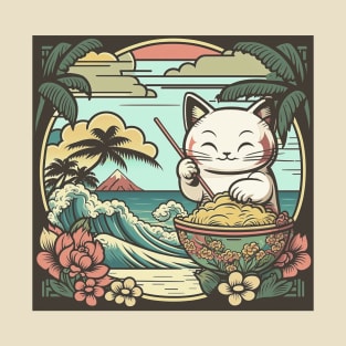 Tropical Ramen Kawaii Kitty T-Shirt