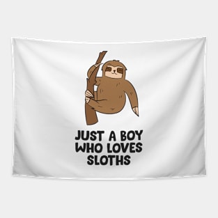 Just a Boy Who Loves Sloths Gift For Sloth Lovers Tapestry