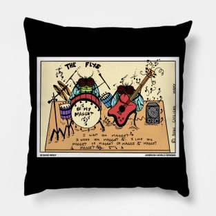 The Flys Housefly Rock Band Funny Insect Novelty Gift Pillow