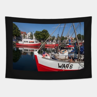 Fishing boats, Alter Strom, Warnemünde, Rostock, Mecklenburg-Western Pomerania Boats, Alter Strom, Warnemünde, Rostock, Mecklenburg-Western Pomerania Tapestry