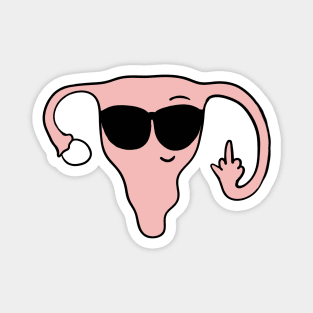 Funny feminist middle finger uterus Magnet