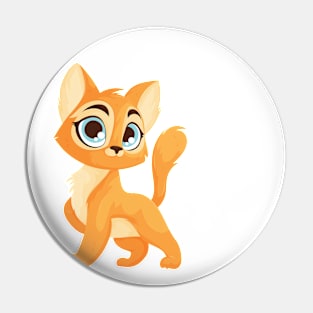 Adorable Fluffy Orange Kitten Pin