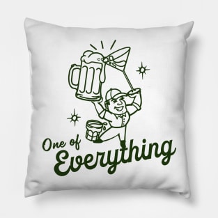 One Of Everything: Cocktail, Beer & Shots. Funny Alcohol Art Pillow