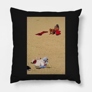 Enjoying the Sun, St Jean de Luz, France Pillow