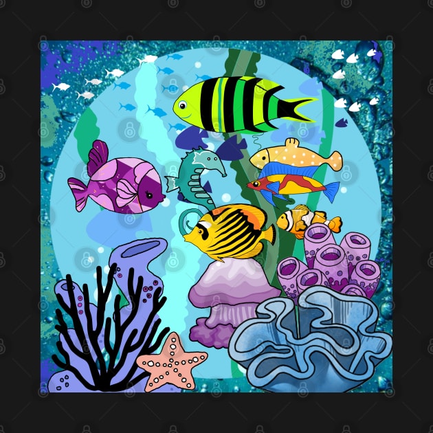 The Story of the Sea,tropical fish, coral reefs, seaweed by zzzozzo