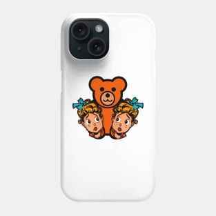 twins with teddy bear Phone Case