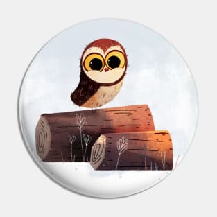 Owl on a Log Pin