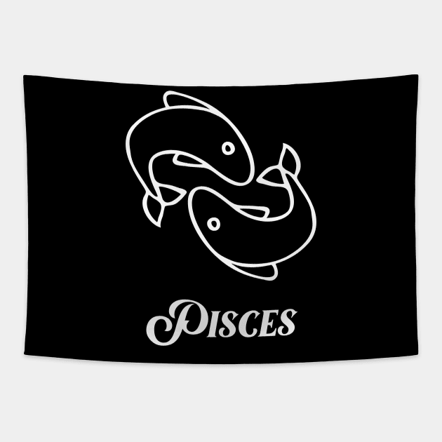 pisces zodiac sign Tapestry by Ericokore