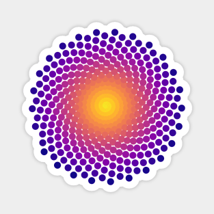 Dot Mandala | Dark Sunset Yellow Red Blue Magnet