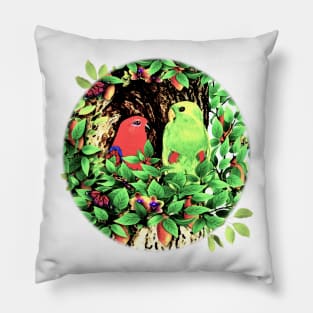 Parrots. Nesting Eclectus Parrots Pillow