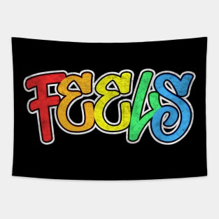 ∆ FEELS ∆ Retro 90s Aesthetic Typography Tapestry