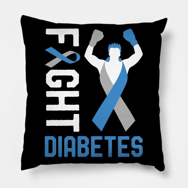 Fight T1D Diabetes Type 1 Diabetes Awareness Month Fighter Pillow by mrsmitful01