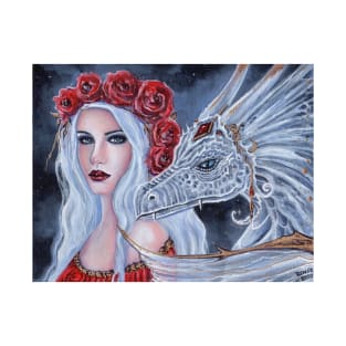 The guardian princess and dragon art by Renee Lavoie T-Shirt