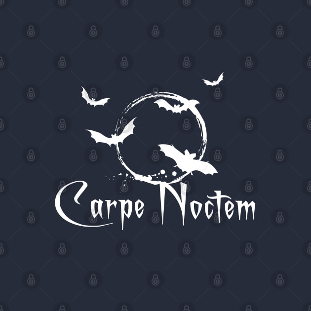 Carpe noctem, seize the night, white text by beakraus