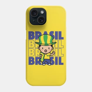 Brazil Football Fan // Kawaii Cute Brasil Soccer Supporter Phone Case