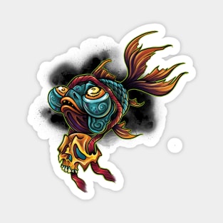 Skull haunted fish Magnet