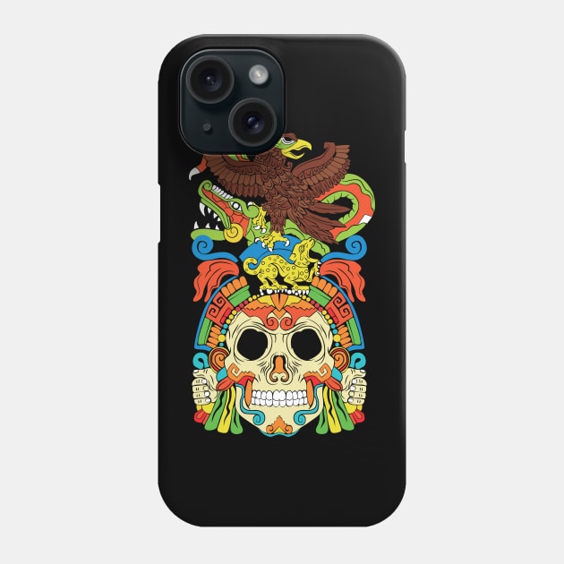 Aguila Calavera Prehispanica MexArt Phone Case by Velvet Love Design 