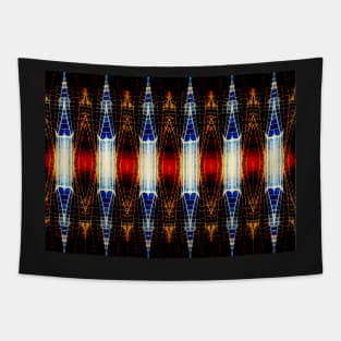 Dragonfly wing pattern red and blue Tapestry