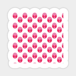 Pink Strawberry Kisses Pattern Digital Art | Melanie Jensen Illustrations Magnet