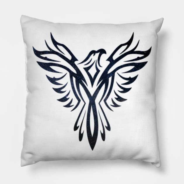 Night Sky Stars Phoenix Mythical Bird Rising Born Again Gift Pillow by twizzler3b