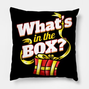 Whats In The Box Present For Christmas Pillow