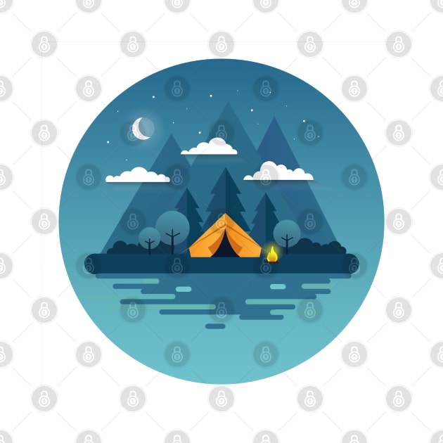 Night landscape flat style illustration by SamridhiVerma18