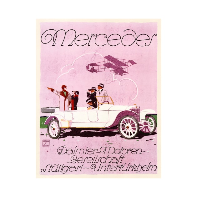 Mercedes Daimler Motor Advertisement German Automobile Vintage Car by vintageposters