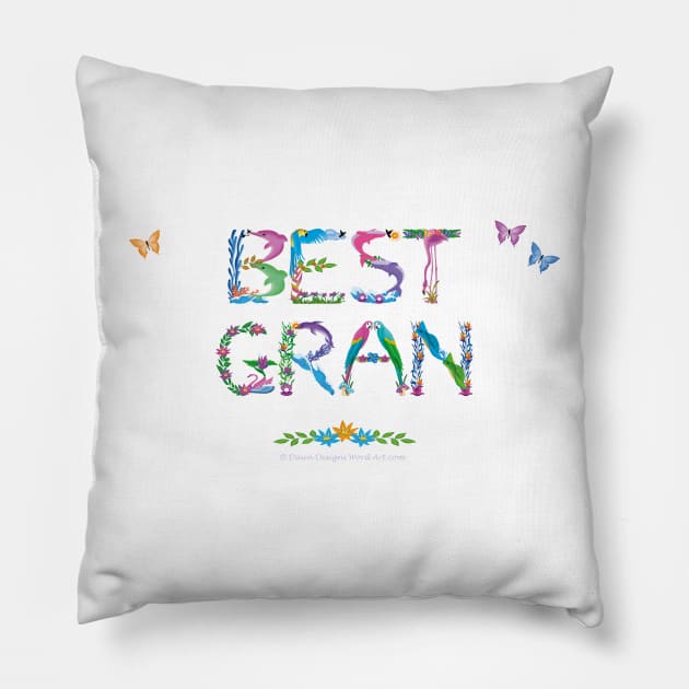 Best Gran - tropical wordart Pillow by DawnDesignsWordArt