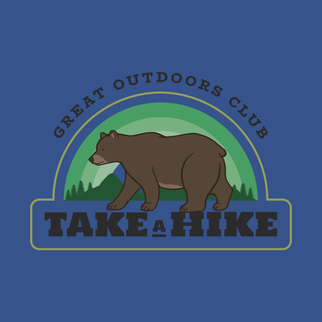 Great Outdoors Hike Hiker Hiking Bear by Tip Top Tee's