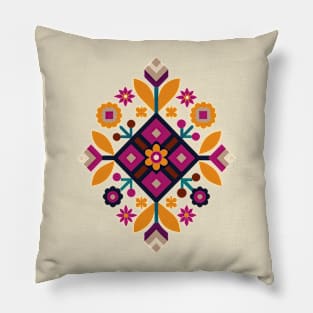 Bulgarian Folk Art Floral Ornament Pillow